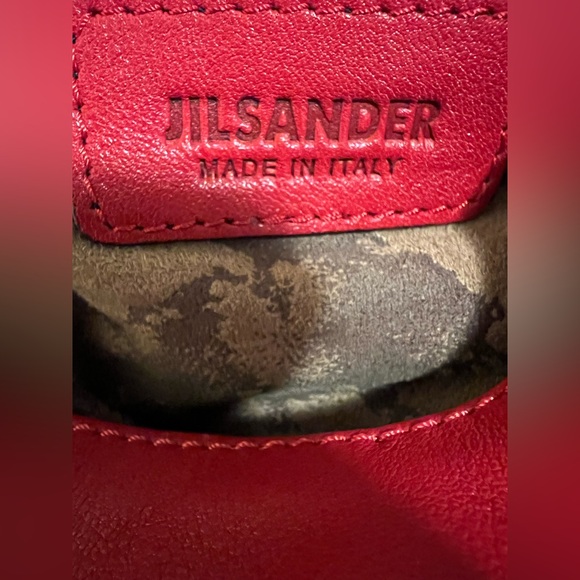 ⛱️ Jil Sander Red Leather Women's Bag A++ Condition - Picture 10 of 12